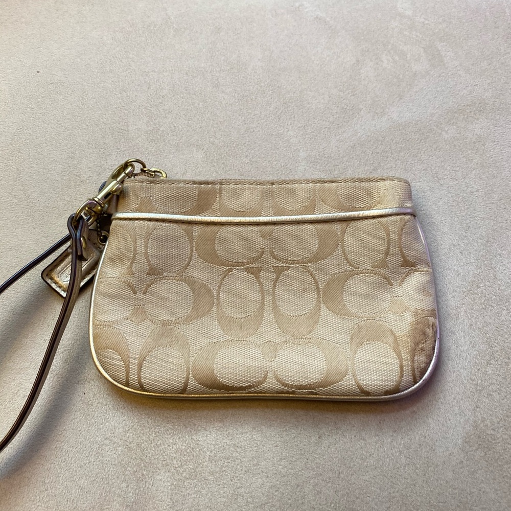 Coach Signature Canvas Wristlet